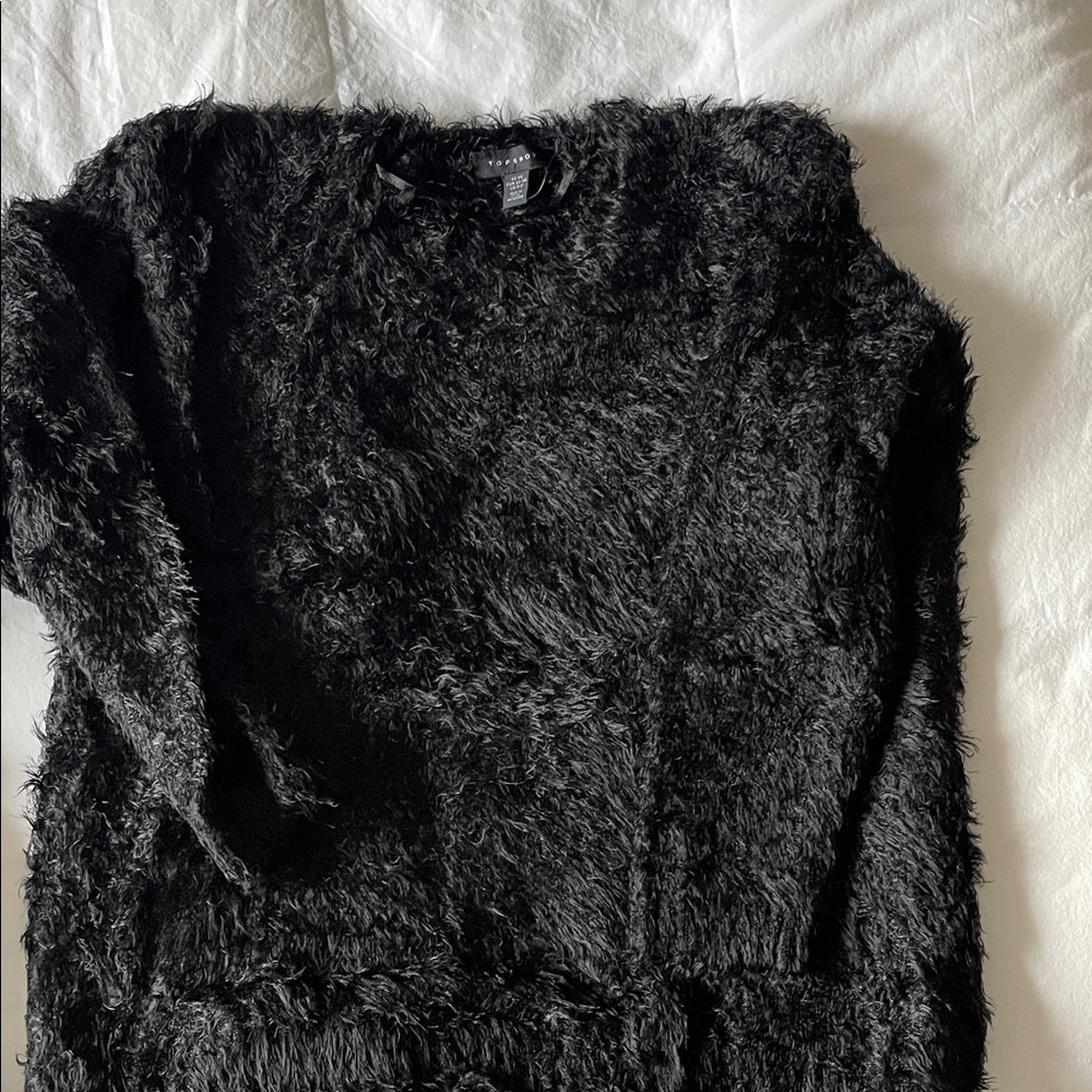 Top Shop Black Fuzzy Sweater